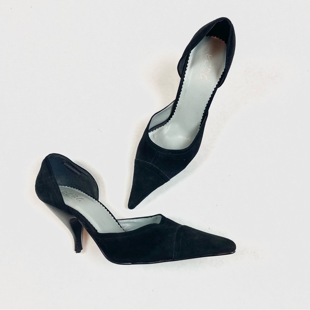 BCBG Black Suede Pointed Heels